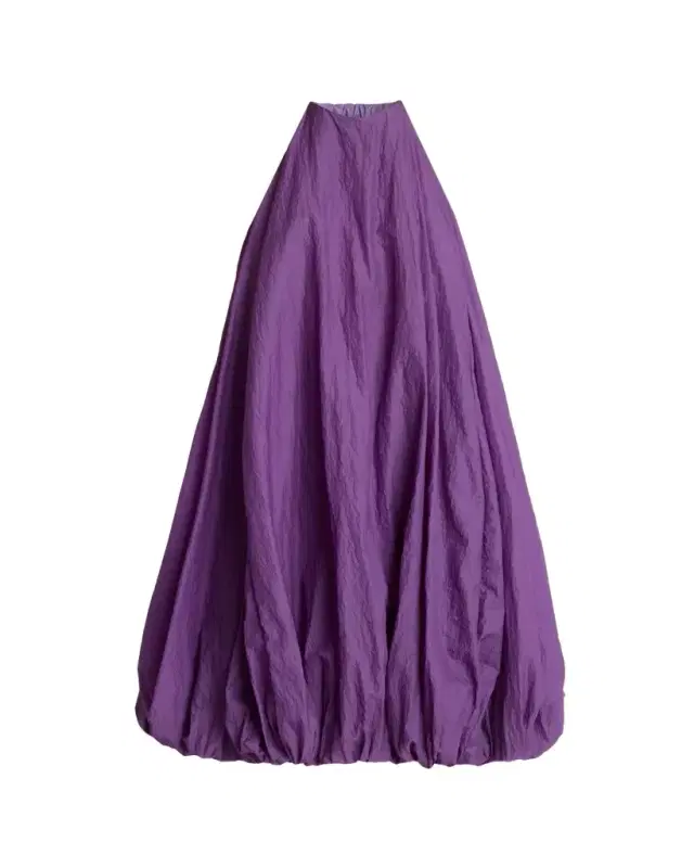 ALAIA Halter Crinkle Balloon Mini Dress