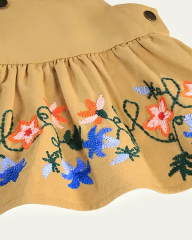 Molo Girl's Colleena Embroidered Cotton Pinafore Dress, Size -3 | Thumbnail 4