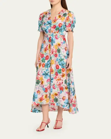 Saloni Lea Printed Long Dress | Thumbnail 4 Saloni Lea Printed Long Dress | Thumbnail 4