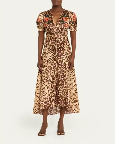 Saloni Lea Printed Long Dress | Thumbnail 5 Saloni Lea Printed Long Dress | Thumbnail 5