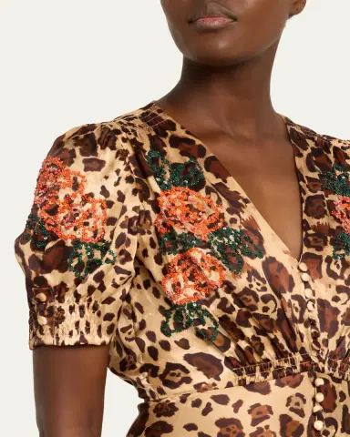 Saloni Lea Printed Long Dress | Thumbnail 8 Saloni Lea Printed Long Dress | Thumbnail 8