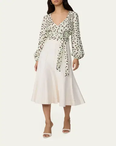 Diane von Furstenberg Phoebe Polka-Dot Animal-Pattern Wrap Top | Thumbnail 2 Diane von Furstenberg Phoebe Polka-Dot Animal-Pattern Wrap Top | Thumbnail 2