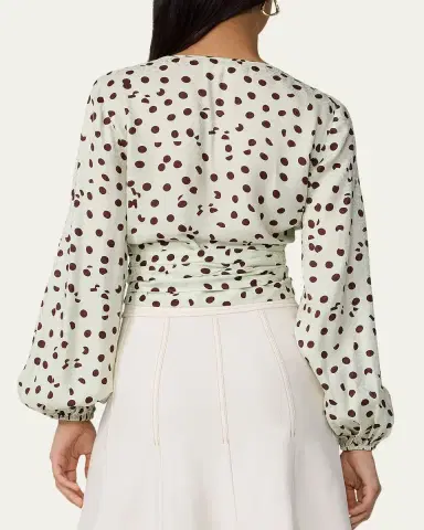 Diane von Furstenberg Phoebe Polka-Dot Animal-Pattern Wrap Top | Thumbnail 3 Diane von Furstenberg Phoebe Polka-Dot Animal-Pattern Wrap Top | Thumbnail 3