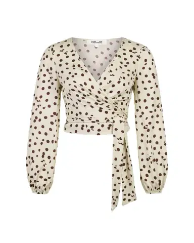Diane von Furstenberg Phoebe Polka-Dot Animal-Pattern Wrap Top | Thumbnail 1 Diane von Furstenberg Phoebe Polka-Dot Animal-Pattern Wrap Top | Thumbnail 1