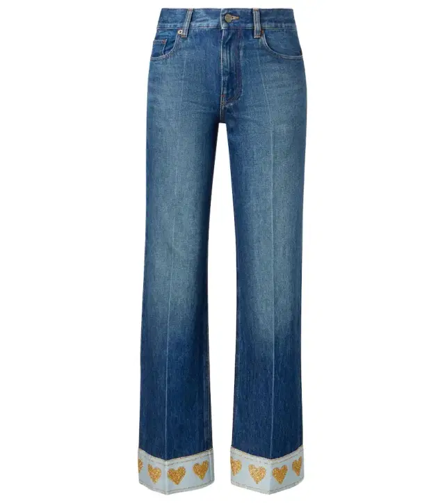 Valentino Embellished mid-rise straight jeans