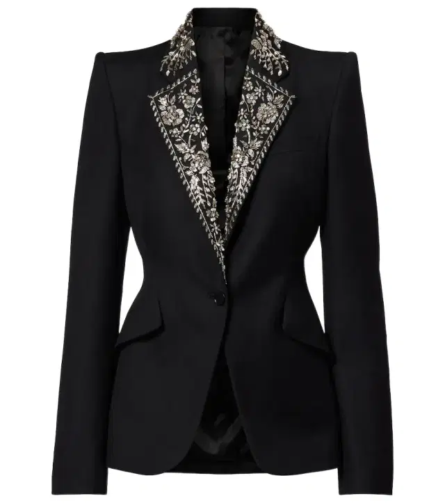 McQueen Embellished single-breasted blazer