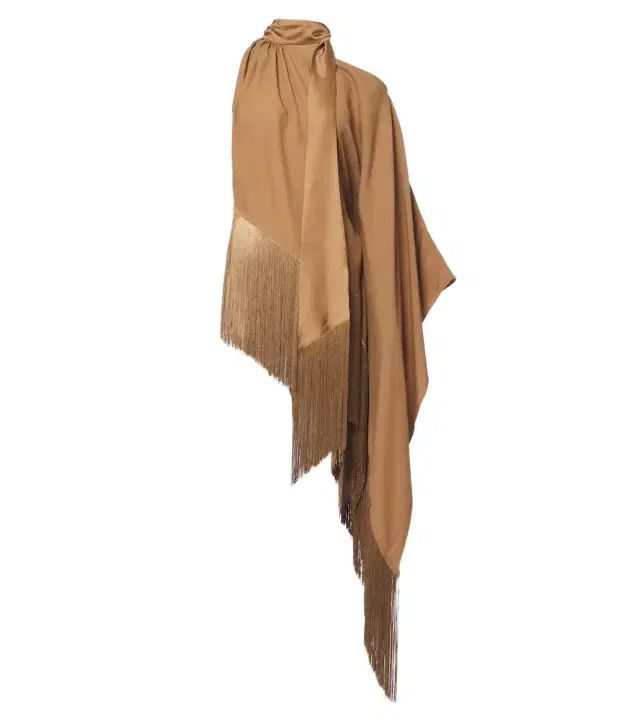 Taller Marmo Atlas fringed scarf-detail crêpe cady blouse