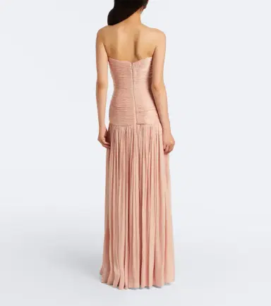 Costarellos Ruched Lurex georgette gown | Thumbnail 6
