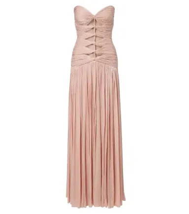 Costarellos Ruched Lurex georgette gown | Thumbnail 1