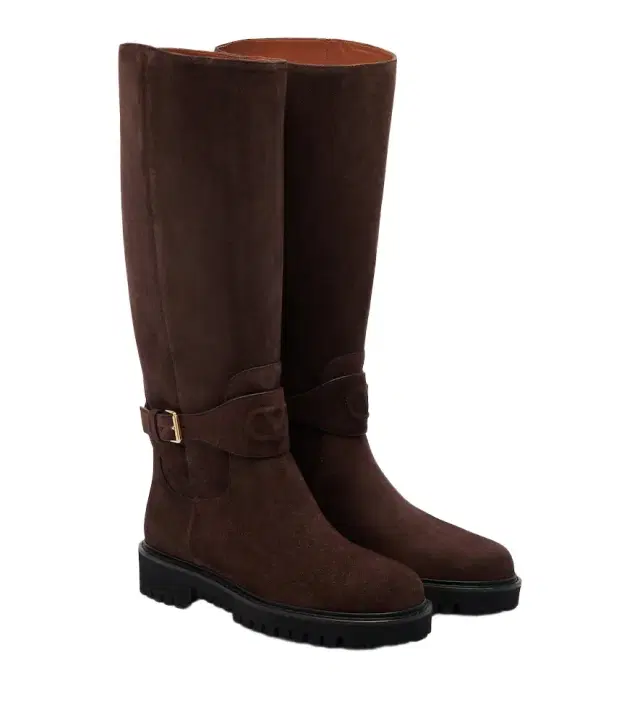 VLogo suede knee-high boots