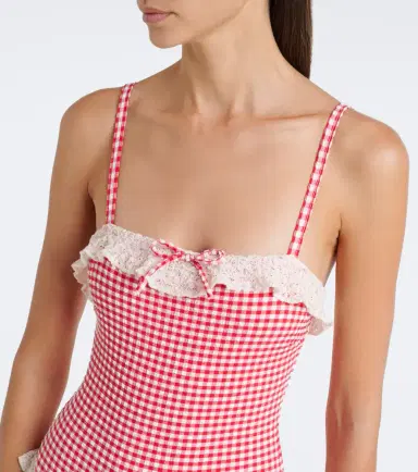 Montce Jacelyn gingham ruffled swimsuit | Thumbnail 4