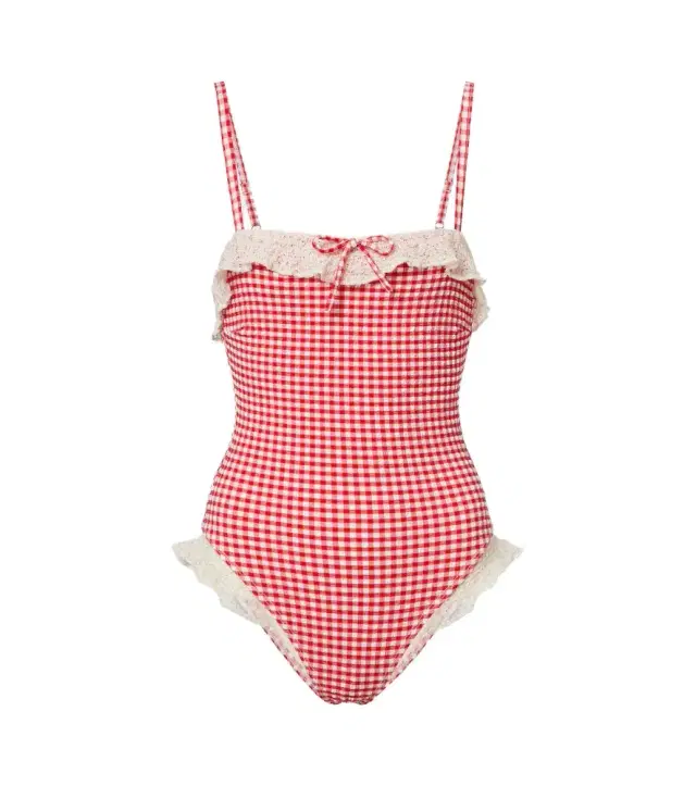 Montce Jacelyn gingham ruffled swimsuit