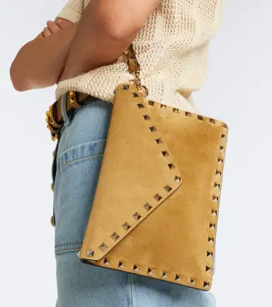 Valentino Garavani Rockstud Medium suede pouch | Thumbnail 5
