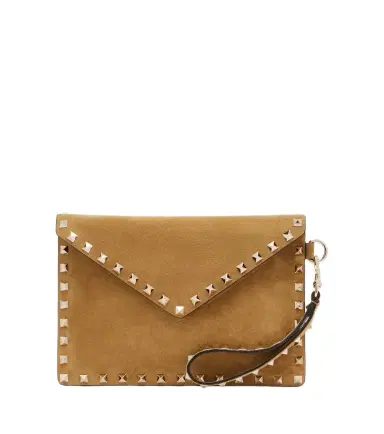 Valentino Garavani Rockstud Medium suede pouch | Thumbnail 1