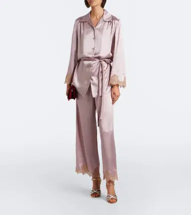 Valentino Silk crêpe satin wide-leg pants | Thumbnail 3 Valentino Silk crêpe satin wide-leg pants | Thumbnail 3