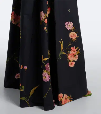 Elie Saab Floral pleated cotton poplin maxi dress | Thumbnail 3