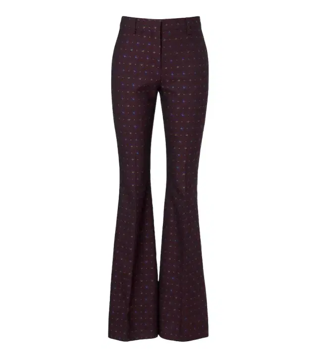 Etro Floral jacquard wool and cotton flared pants