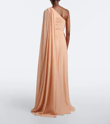 Elie Saab Embellished plissé one-shoulder silk gown | Thumbnail 2
