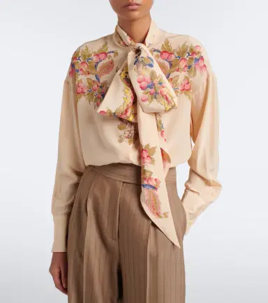 Etro Floral silk crêpe de chine blouse | Thumbnail 4