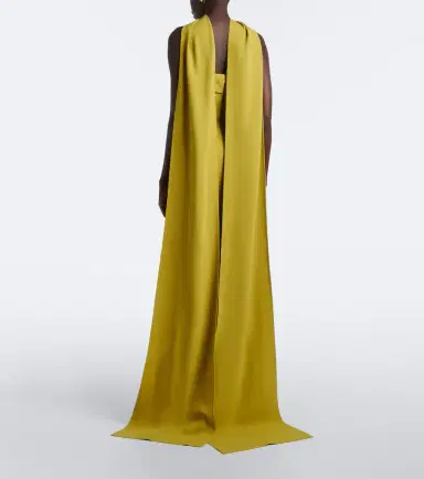 Elie Saab Scarf-detail embellished draped cady gown | Thumbnail 2