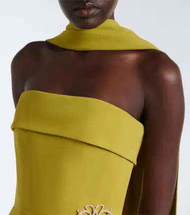 Elie Saab Scarf-detail embellished draped cady gown | Thumbnail 4