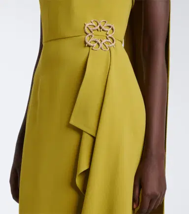 Elie Saab Scarf-detail embellished draped cady gown | Thumbnail 5