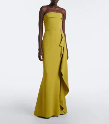 Elie Saab Scarf-detail embellished draped cady gown | Thumbnail 6