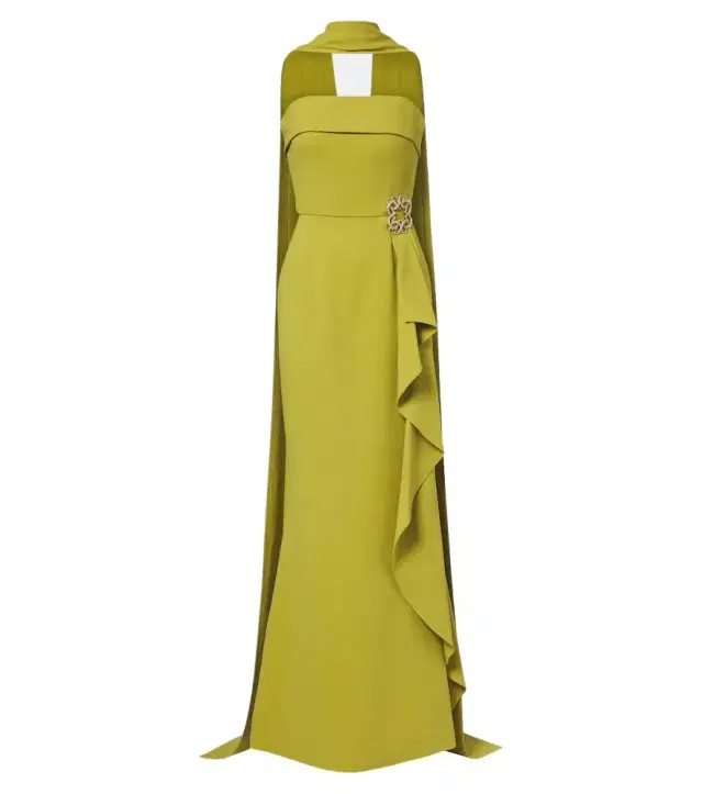 Elie Saab Scarf-detail embellished draped cady gown