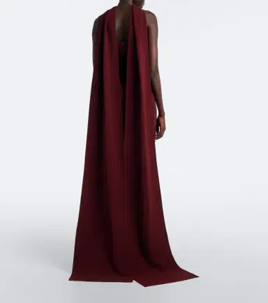 Elie Saab Scarf-detail embellished draped cady gown | Thumbnail 4