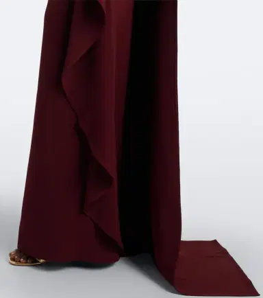 Elie Saab Scarf-detail embellished draped cady gown | Thumbnail 5