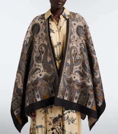 Etro Paisley jacquard wool-blend shawl | Thumbnail 5