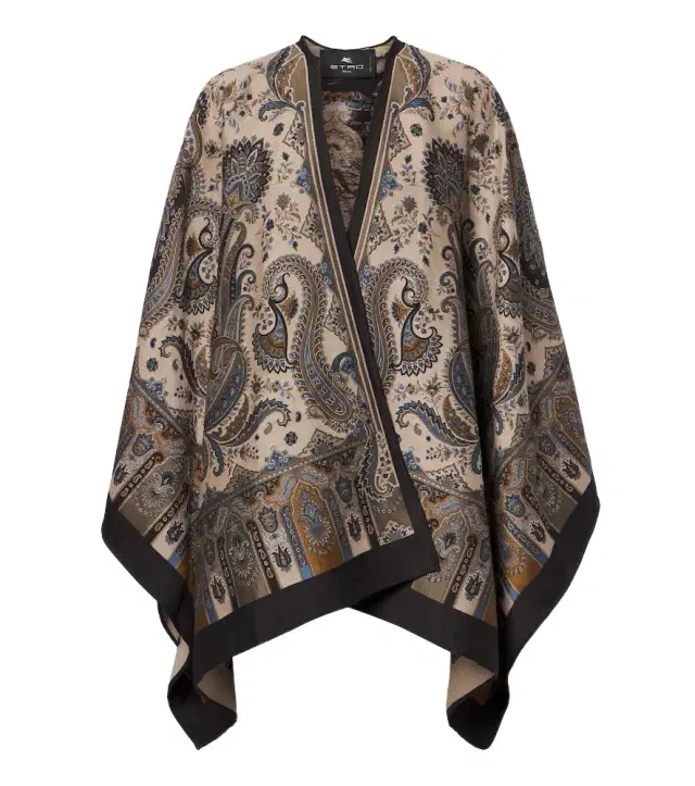 Etro Paisley jacquard wool-blend shawl