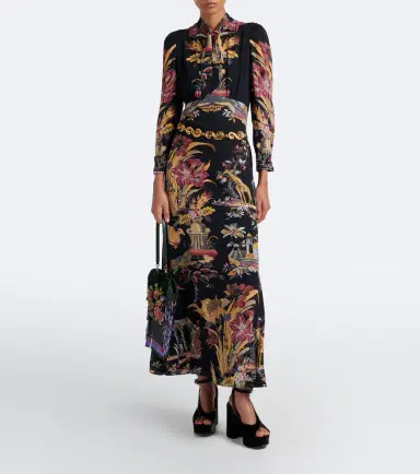 Etro Printed crêpe de chine maxi dress | Thumbnail 3 Etro Printed crêpe de chine maxi dress | Thumbnail 3