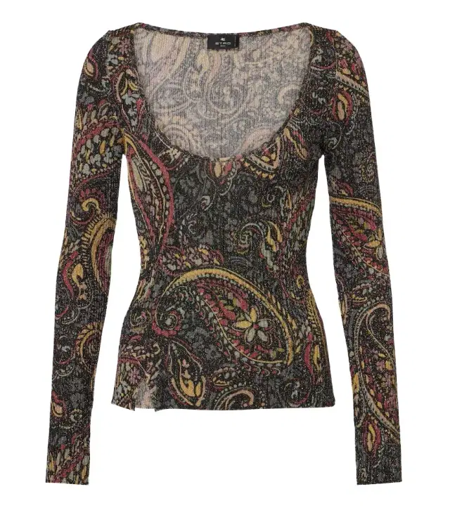 Etro Paisley ribbed-knit top