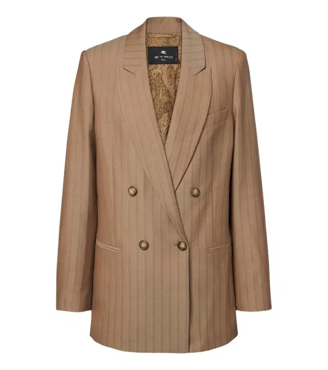 Etro Striped double-breasted wool blazer