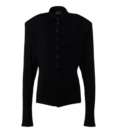 Mugler Wool-blend polo sweater | Thumbnail 1 Mugler Wool-blend polo sweater | Thumbnail 1