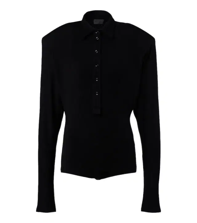 Mugler Wool-blend polo sweater
