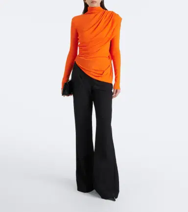 Mugler Caped wool-blend top | Thumbnail 3