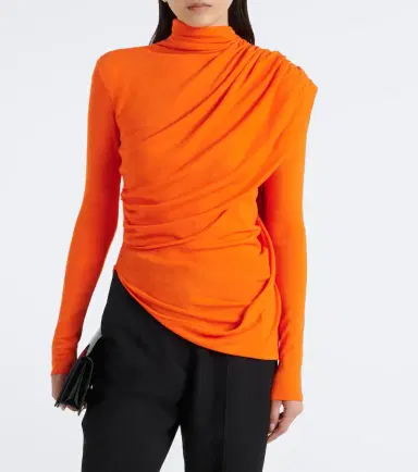 Mugler Caped wool-blend top | Thumbnail 6
