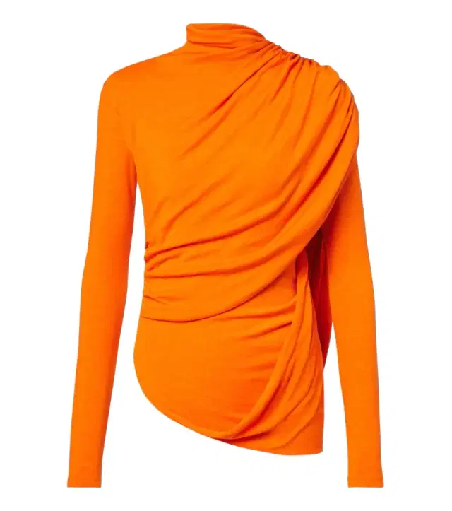 Mugler Caped wool-blend top