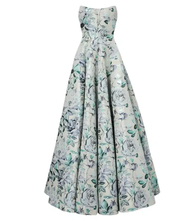 Markarian Laila floral brocade bustier gown