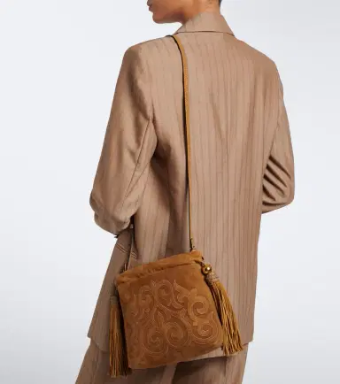 Etro Kalispera Small embroidered suede clutch | Thumbnail 4