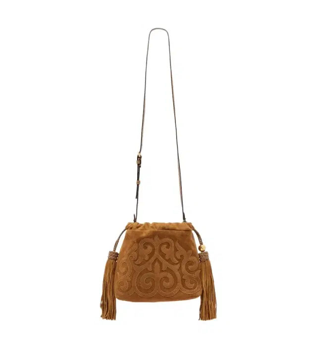 Etro Kalispera Small embroidered suede clutch