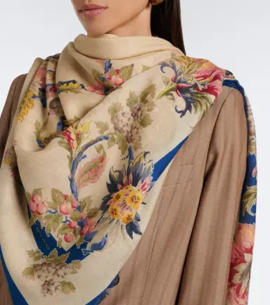Etro Floral modal and cashmere scarf | Thumbnail 4