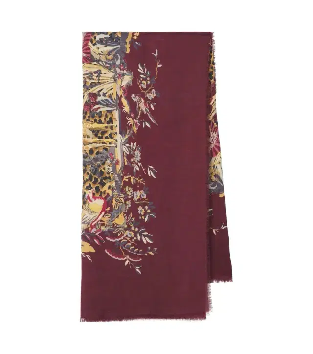 Printed modal and cashmere scarf