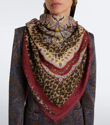 Etro Printed modal and cashmere scarf | Thumbnail 4 Etro Printed modal and cashmere scarf | Thumbnail 4