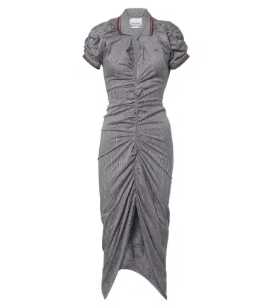 Vivienne Westwood Pulling striped ruched cotton midi dress | Thumbnail 1