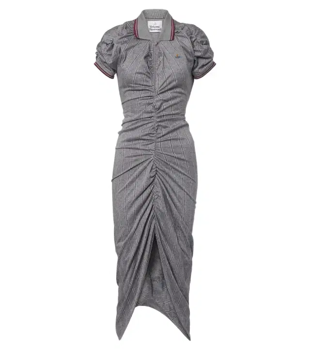 Vivienne Westwood Pulling striped ruched cotton midi dress