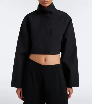 Alaïa Alaïa Cropped cotton and silk jacket | Thumbnail 4 Alaïa Alaïa Cropped cotton and silk jacket | Thumbnail 4