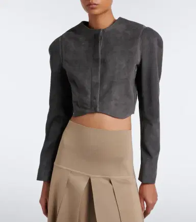 Alaïa Alaïa Cropped suede jacket | Thumbnail 6 Alaïa Alaïa Cropped suede jacket | Thumbnail 6
